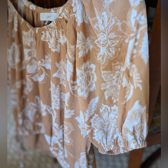 Loft Floral Side Tie Bubble Top - Picture 7 of 16